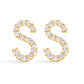 10K White Gold 1/10 Cttw Diamond Initial â€œAâ€ Stud Earring