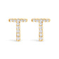 10K White Gold 1/10 Cttw Diamond Initial â€œAâ€ Stud Earring