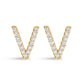 10K White Gold 1/10 Cttw Diamond Initial â€œAâ€ Stud Earring