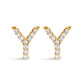 10K White Gold 1/10 Cttw Diamond Initial â€œAâ€ Stud Earring