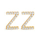 10K White Gold 1/10 Cttw Diamond Initial â€œAâ€ Stud Earring