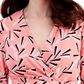 Anne Klein Women's Fan Print Top Pink Size 1X