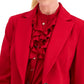 Kasper Women's Zip Cuff Notched Collar One Button Jacket Red Size 12