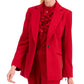 Kasper Women's Zip Cuff Notched Collar One Button Jacket Red Size 12