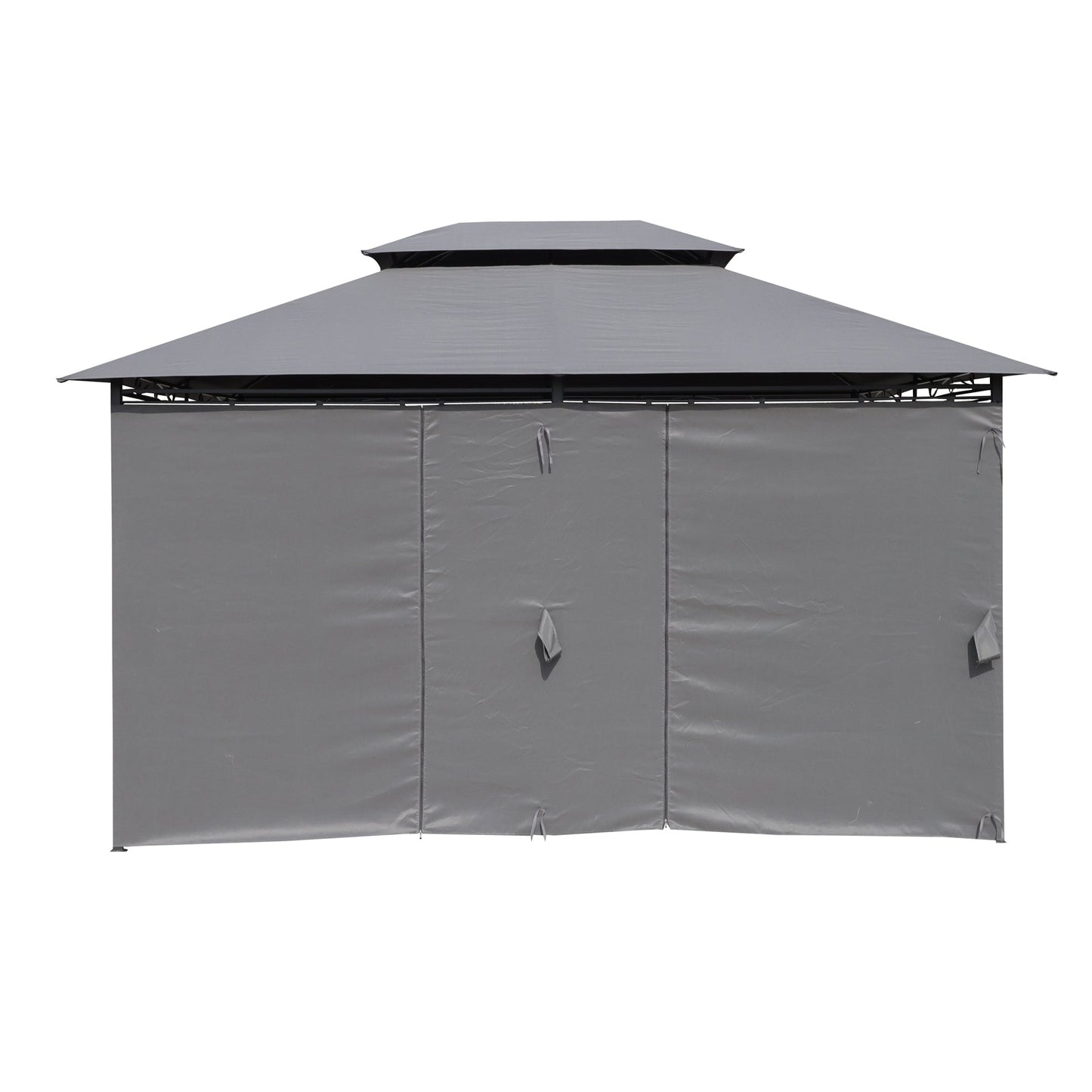 13x10 Ft Outdoor Patio Gazebo Canopy Tent with Ventilated Double Roof and Side Wall