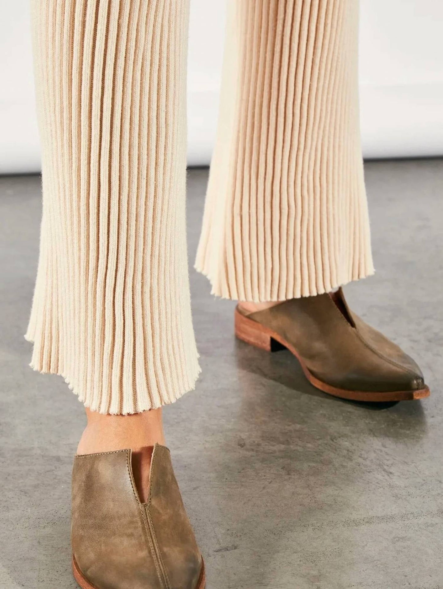 Free People - Women's Leather Harlow Split Seam Mule Shoe