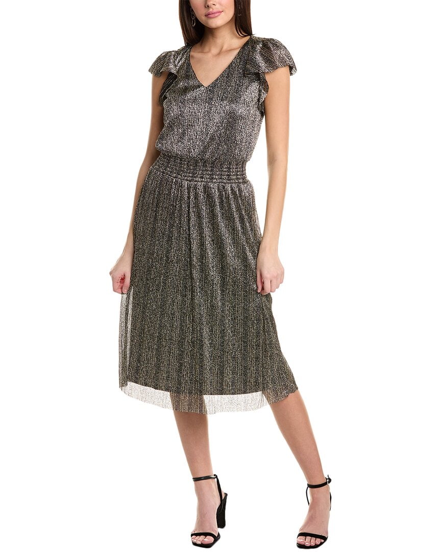 Vince Camuto Womens Ruffle Midi Dress Black Size M