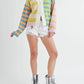 Aemi + Co - Pastel V Neck Button Closure Cardigan