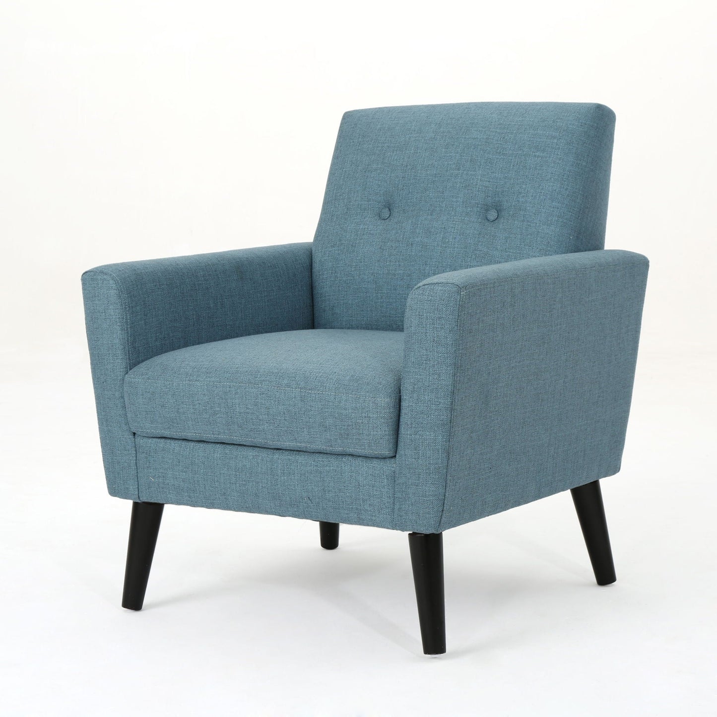 Radiantize Upholstered Fabric Club Chair With Square-Off Back And Button Tufted