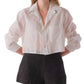 Cissa - Shorty Cotton Silk Sheer Stripe Shirt