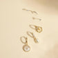 Eklexic - Women's Cz Huggie Hoops With Pearl Drop Earrings