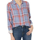 Lucky Brand Women's Long Sleeve Button Up Classic Plaid Shirt, Blue Multi
