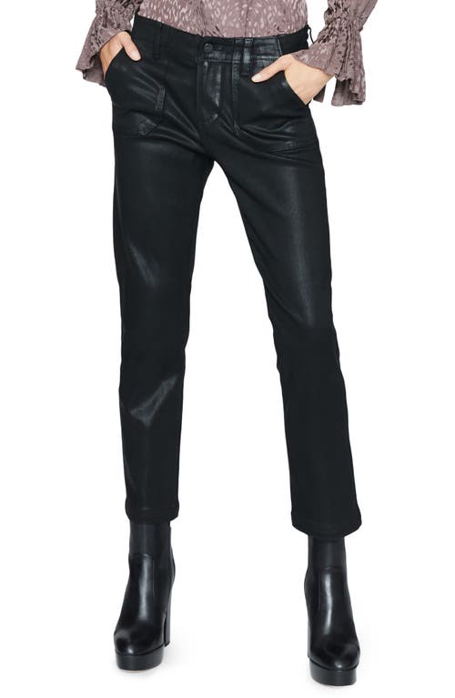 PAIGE Mayslie Coated Ankle Straight Leg Pants - Black