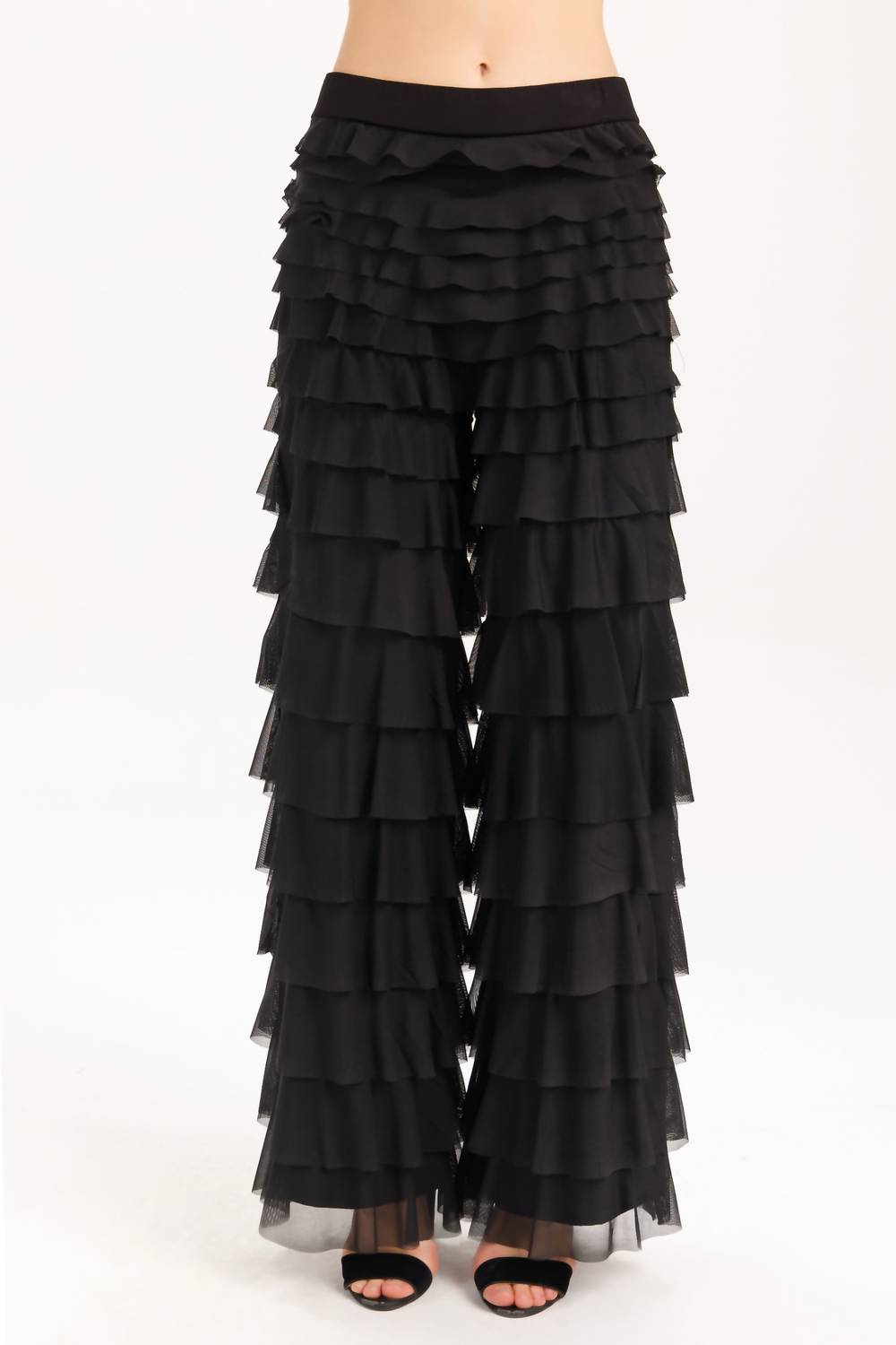Isle By Melis Kozan - Mesh Ruffled Bowery Pants