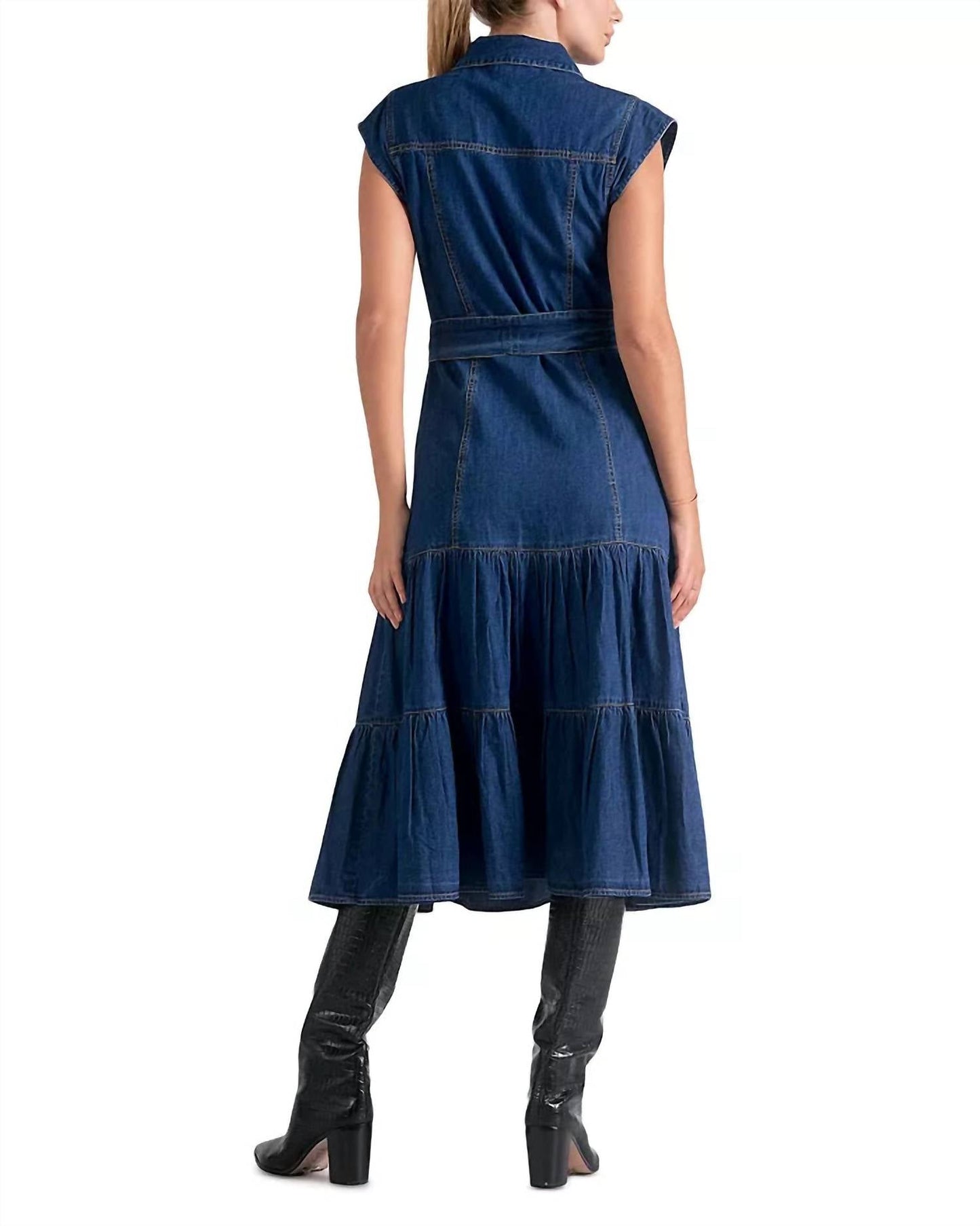 Elan - Cap Sleeve Tie Waist Dress