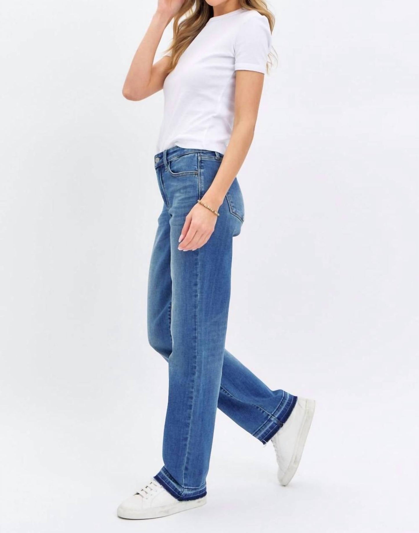 Judy Blue - Mid Rise Release Hem Dad Denim Jeans
