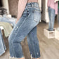Judy Blue - High Waist Button Fly Wide Leg Crop Denim