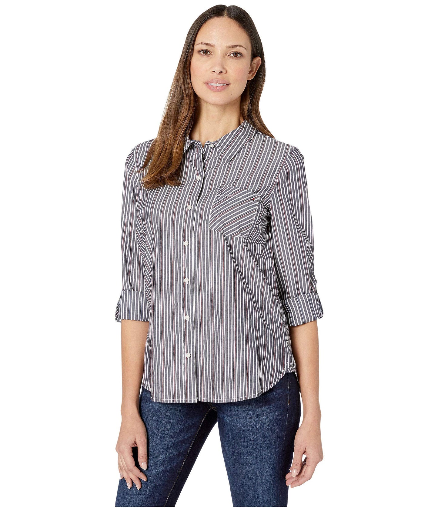 Tommy Hilfiger Women's Sportswear Top - Navy Multi