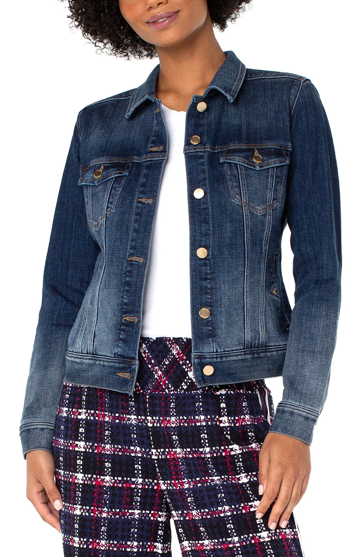 Liverpool Womens Classic Jean Jacket Coat, Glenrock, Small