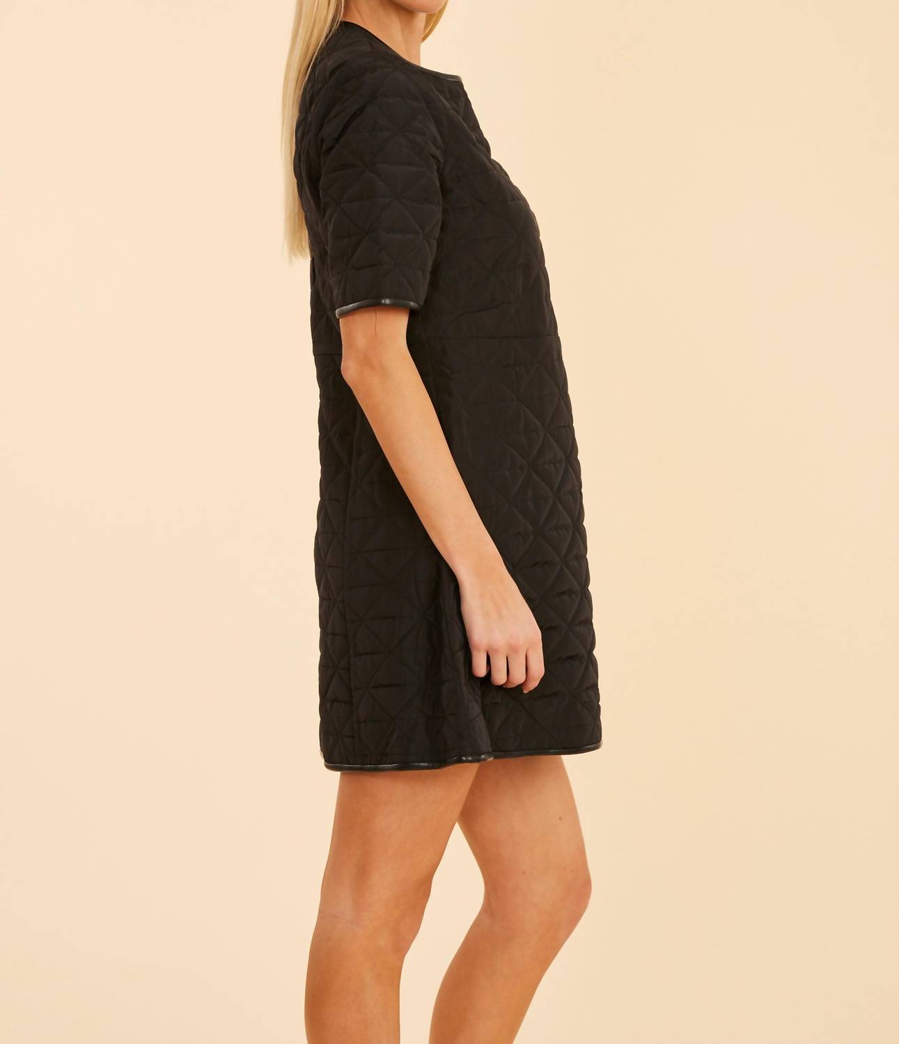 Dolce Cabo - Quilted Nylon Trim Dress