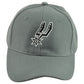 NBA San Antonio Spurs Logo Adults Curved Bill Gray Adjustable Structured Hat Cap