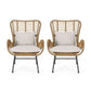 Modern Aesthetic Outdoor Rattan Accent Chair With Metal Legs