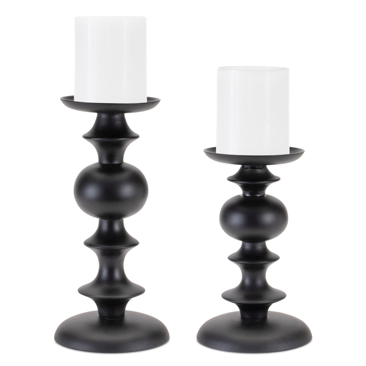 Modern metal candle holder (set of 2)