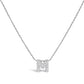 10K White Gold Diamond Accent "A" Initial Bubble Pendant Necklace