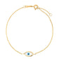 14k Yellow Gold MOP Evil Eye Bracelet (1.00 mm)