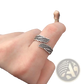 925 Sterling Silver Detailed Angel Wing Ring