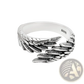925 Sterling Silver Detailed Angel Wing Ring