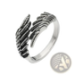 925 Sterling Silver Detailed Angel Wing Ring