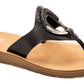 Corkys Footwear - महिलाओं के रिंग माई बेल काले सैंडल