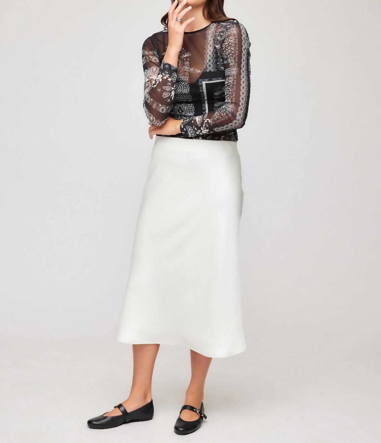 Fifteen Twenty - Mia Bias Satin Midi Skirt