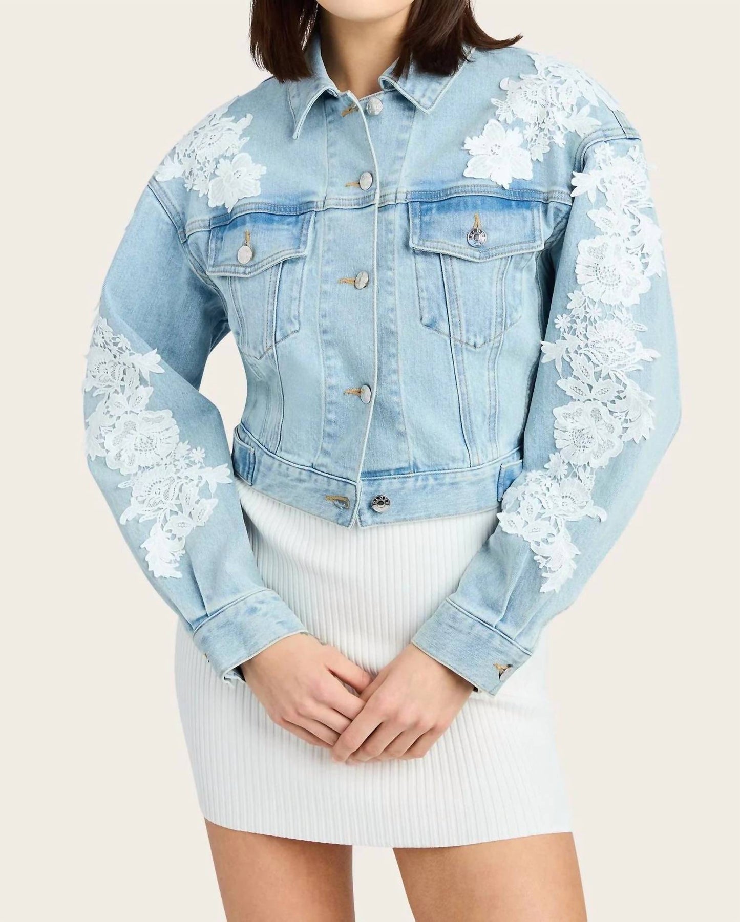 Generation Love - Valex Lace Combo Denim Jacket