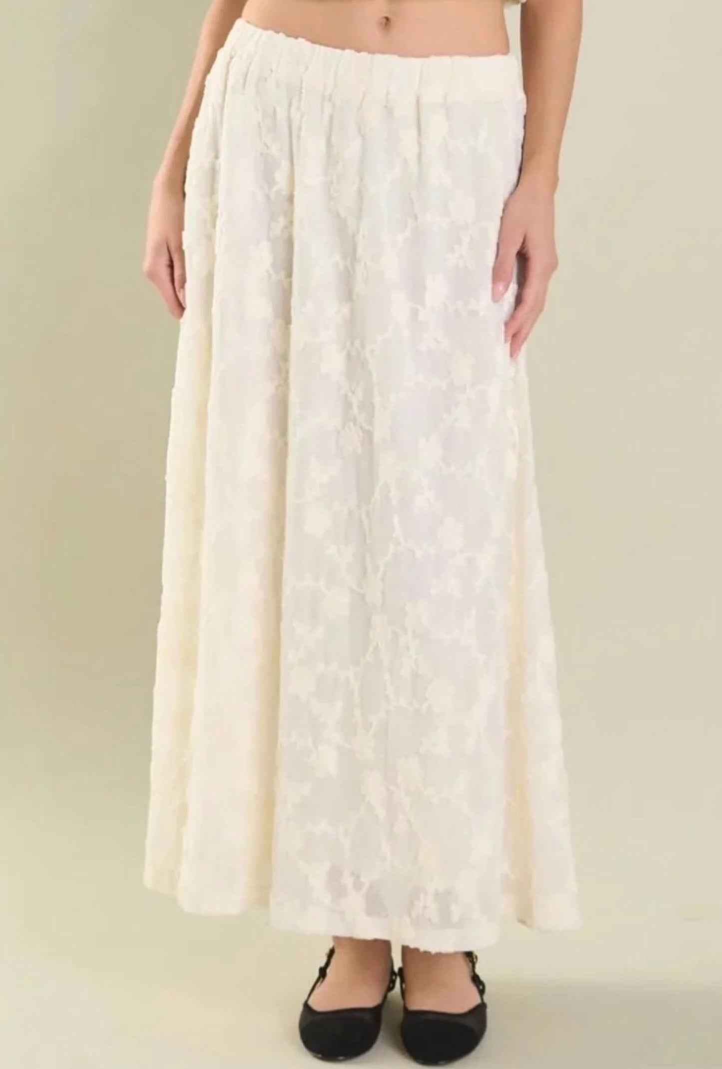 2.7 August Apparel - Floral Lace Maxi Skirt