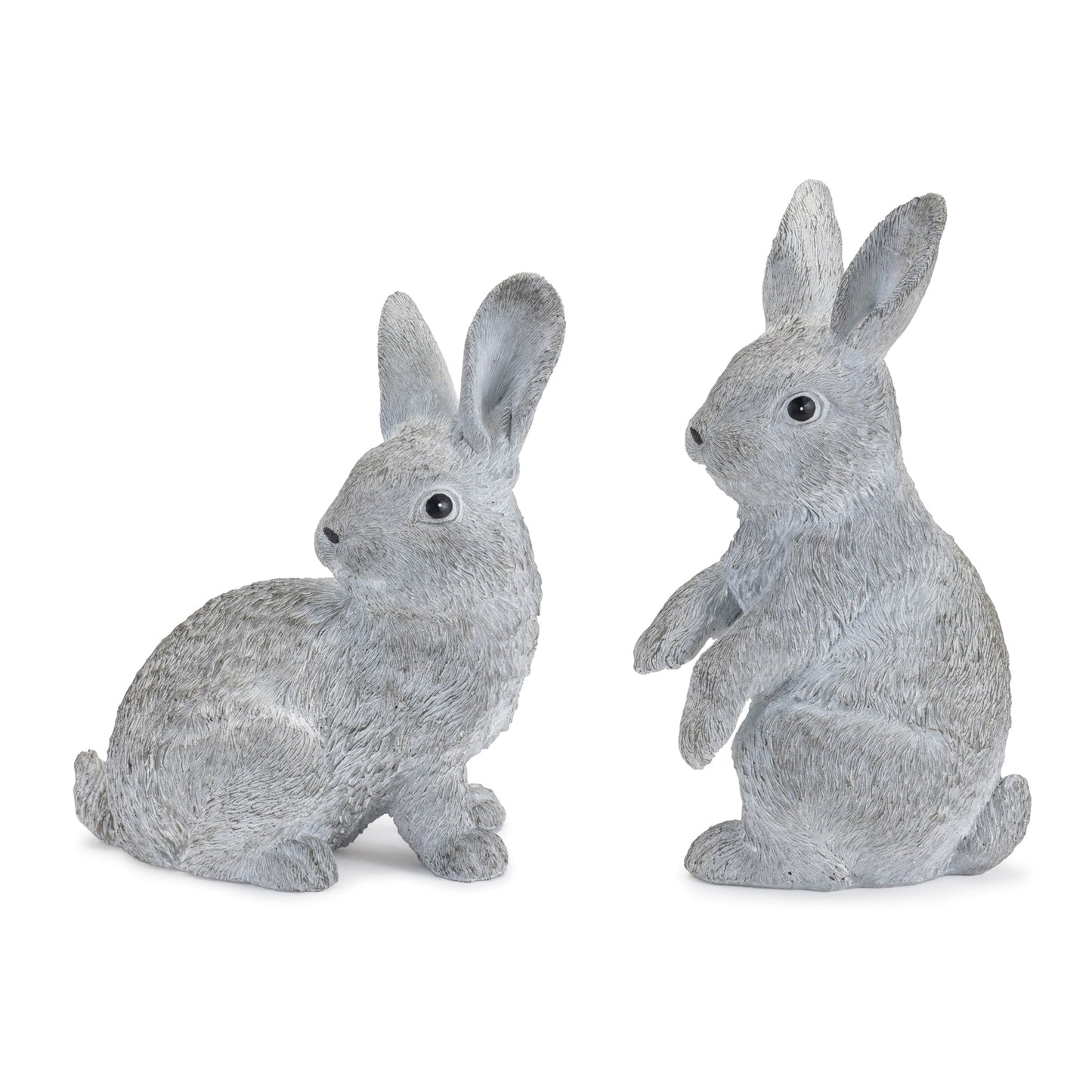 Stone garden bunny figurine (set of 2)