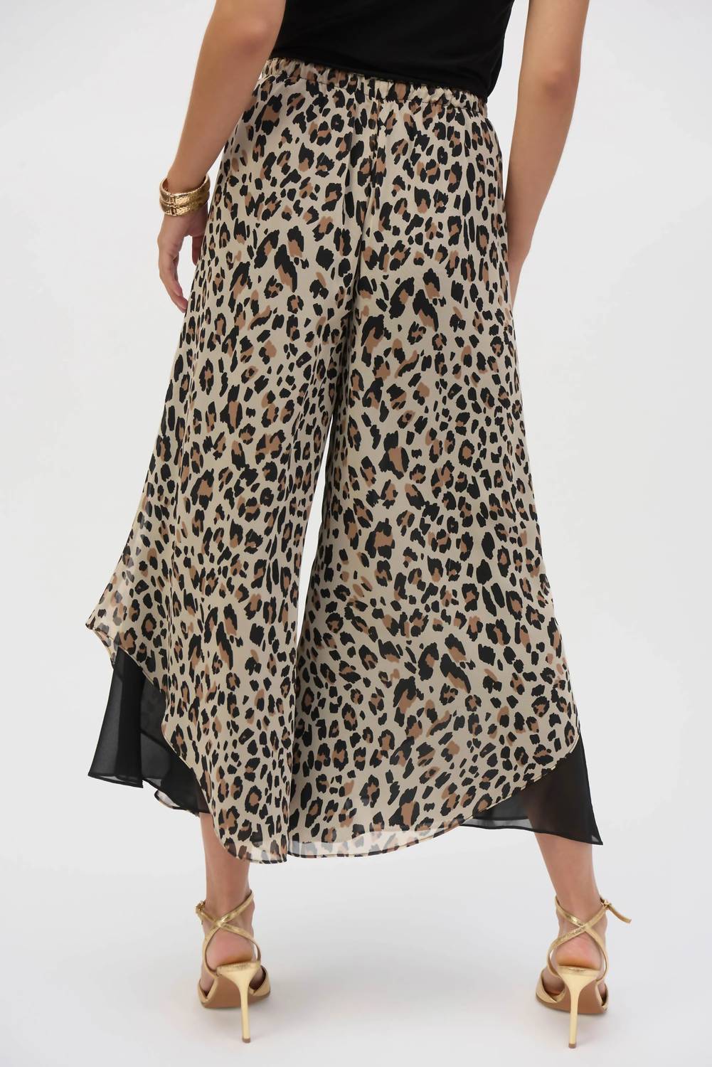 Joseph Ribkoff - Animal Print Chiffon Reversible Culotte Pants