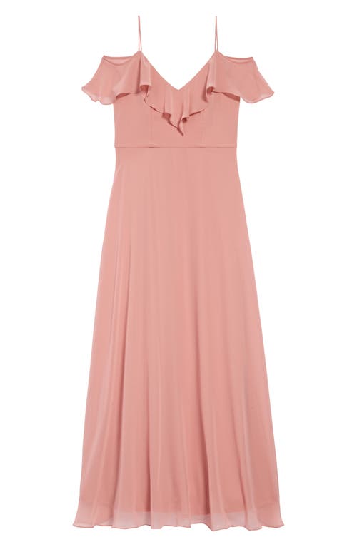 dessy-collection-cold-shoulder-chiffon-flower-girl-dress-in-desert-rose-size-6