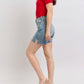 Judy Blue - High Waist Vintage Wash Side Slit Denim Short
