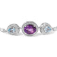 .925 Sterling Silver Oval Amethyst and Pear Blue Topaz with Diamond Accent Lariat 4â€-10â€ Adjustable Bolo Bracelet (H-I Color, SI1-SI2 Clarity)