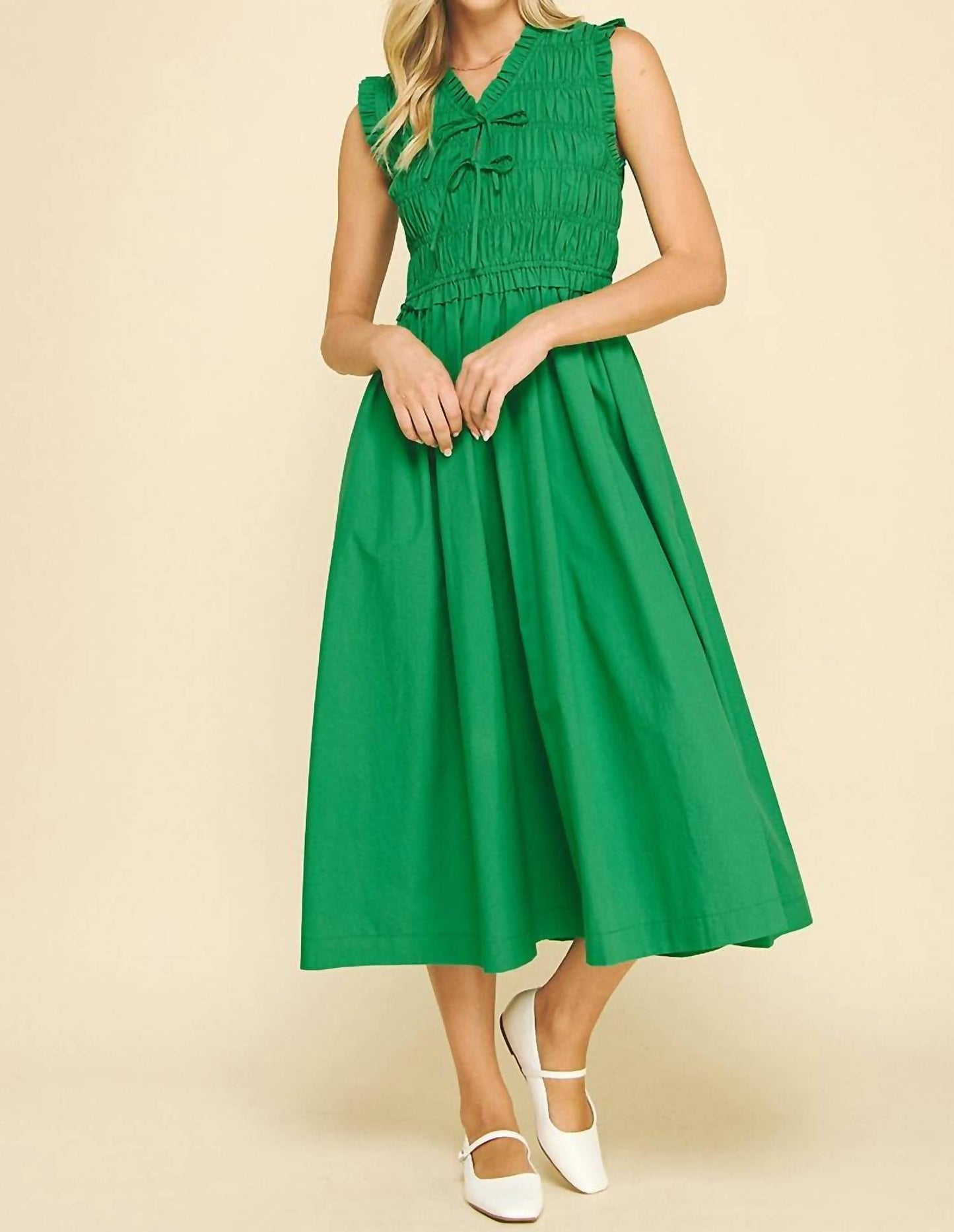 Pinch - Valeria Ruched Bow Midi Dress