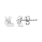 10K White Gold 1/10 Cttw Round Brilliant-Cut Diamond Espira Swirls Solitaire Push Back Stud Earrings (I-J Color, I1-I2 Clarity)