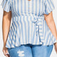 City Chic Women's Romantic Shoulder Top Blue Size 18W