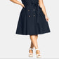 City Chic Women's Lafayette Belted Shirtdress Blue Size 24W
