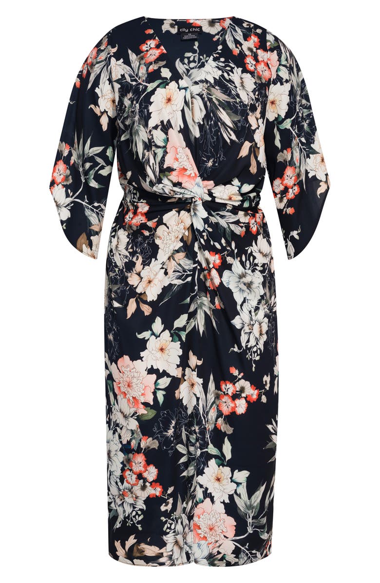 City Chic Women's Floral Seduction Sheath Dress Black Size X-Small