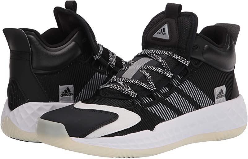 adidas पुरुषों के Coll3Ctiv3 2020 मिड बास्केटबॉल शू काले/सफेद साइज़ 4.5 D(M) US