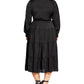 City Chic Women's Trendy Plus Charisma MIDI Dress Black Size 18W