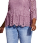 City Chic Women's Trendy Plus Everything Lace Peplum Top Pink Size 18W