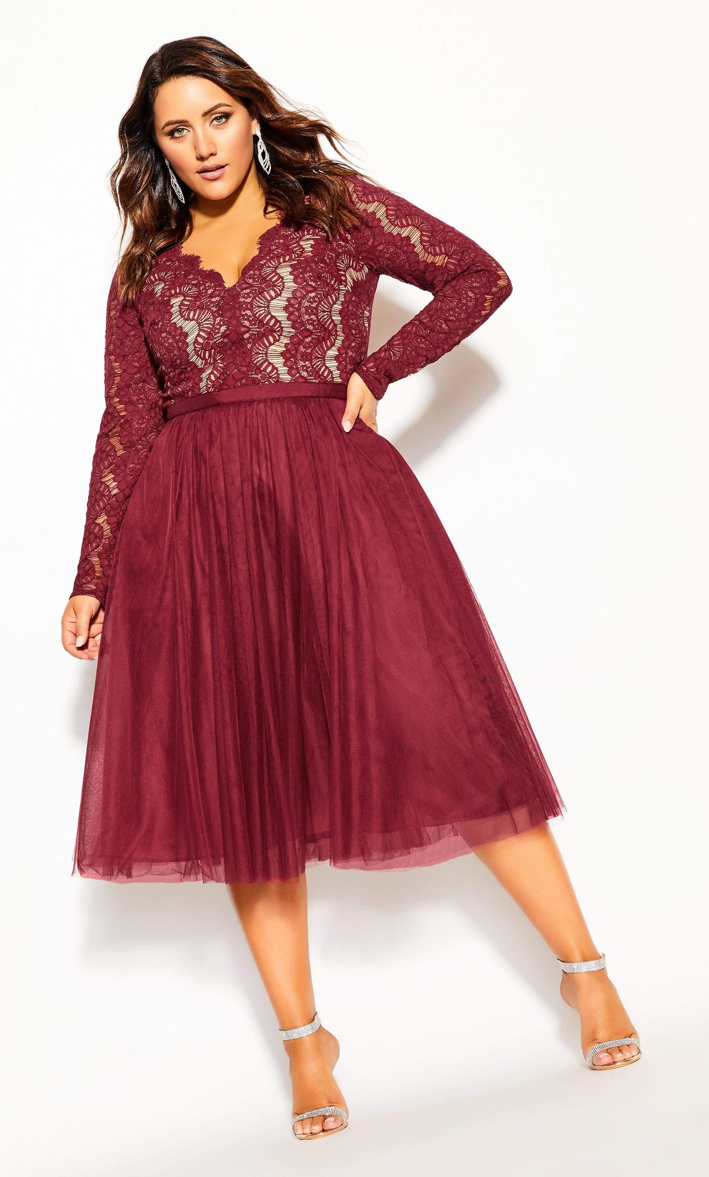City ChicWomen's DRESS RARE BEAUTY Red Size 20W